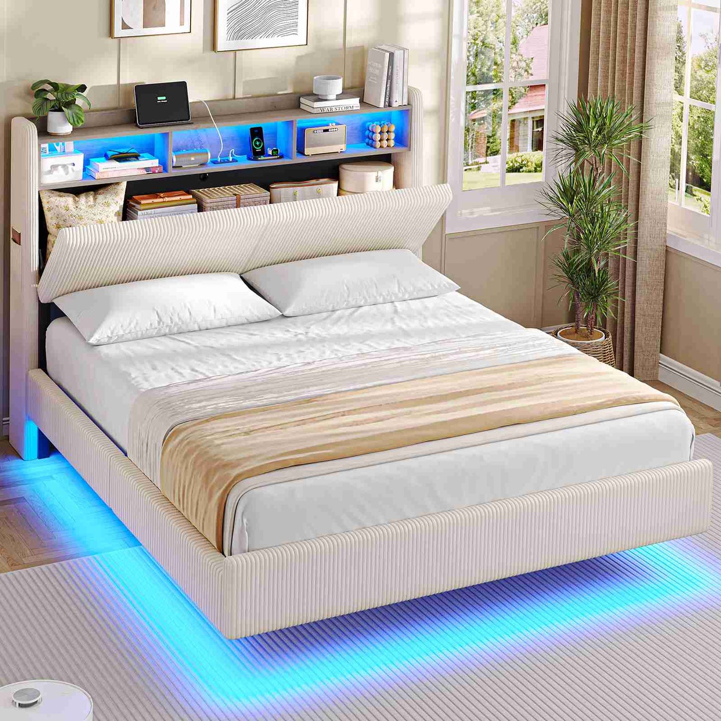 AOGLLATI Lit Flottant 140 x 190 avec sommier