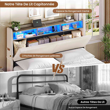 AOGLLATI Lit Flottant 180 x 200 avec sommier