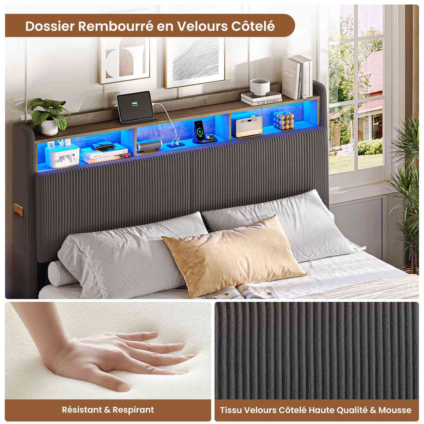 AOGLLATI Lit Flottant 180 x 200 avec sommier