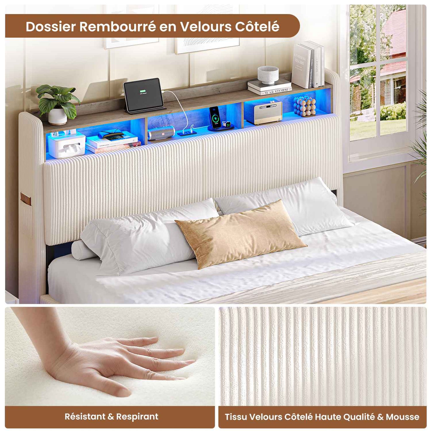 AOGLLATI Lit Flottant 160 x 200 avec sommier