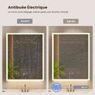 AOGLLATI Meuble Salle de Bain en Métal avec LED, Prise, Fonction Anti-Buée