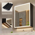 AOGLLATI Meuble Salle de Bain en Métal avec LED, Prise, Fonction Anti-Buée