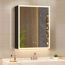 AOGLLATI Meuble Salle de Bain en Métal avec LED, Prise, Fonction Anti-Buée