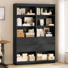 Bibliothèque Meuble de Rangement avec 2 Grands Tiroirs et 4 Compartiments Colonne Polyvalente avec Étagère Réglable180x60x24 CM