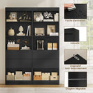 Bibliothèque Meuble de Rangement avec 2 Grands Tiroirs et 4 Compartiments Colonne Polyvalente avec Étagère Réglable180x60x24 CM