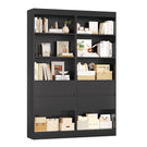 Bibliothèque Meuble de Rangement avec 2 Grands Tiroirs et 4 Compartiments Colonne Polyvalente avec Étagère Réglable180x60x24 CM