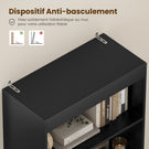 Bibliothèque Meuble de Rangement avec 2 Grands Tiroirs et 4 Compartiments Colonne Polyvalente avec Étagère Réglable180x60x24 CM