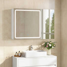 AOGLLATI  Armoire Murale Salle de Bain avec Prise 3 Températures Lumière  Dimmable  Armoire de Toilette avec Miroir HD 16 x 80 x 60 cm Blanc