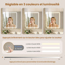 AOGLLATI  Armoire Murale Salle de Bain avec Prise 3 Températures Lumière  Dimmable  Armoire de Toilette avec Miroir HD 16 x 80 x 60 cm Blanc