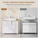 AOGLLATI Meuble sous lavabo Meuble sous Vasque avec 3 Tiroirs Latéraux 2 Cases derrière la Porte Étagères Réglables Blanc 30 x 60 x 72 cm