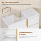 AOGLLATI Meuble sous lavabo Meuble sous Vasque avec 3 Tiroirs Latéraux 2 Cases derrière la Porte Étagères Réglables Blanc 30 x 60 x 72 cm