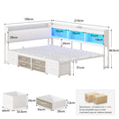 Canapé-lit AOGLLATI 140 x 200 avec rangement plusieurs p Rich text editor Descriptionrises et éclairage LED  avec tête de lit rembourrée lit pour enfants lit double avec cadre en métal
