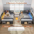 Canapé-lit AOGLLATI 140 x 200 avec rangement plusieurs p Rich text editor Descriptionrises et éclairage LED  avec tête de lit rembourrée lit pour enfants lit double avec cadre en métal